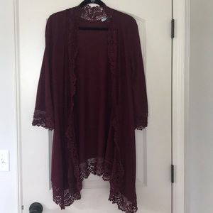 Burgundy cardigan